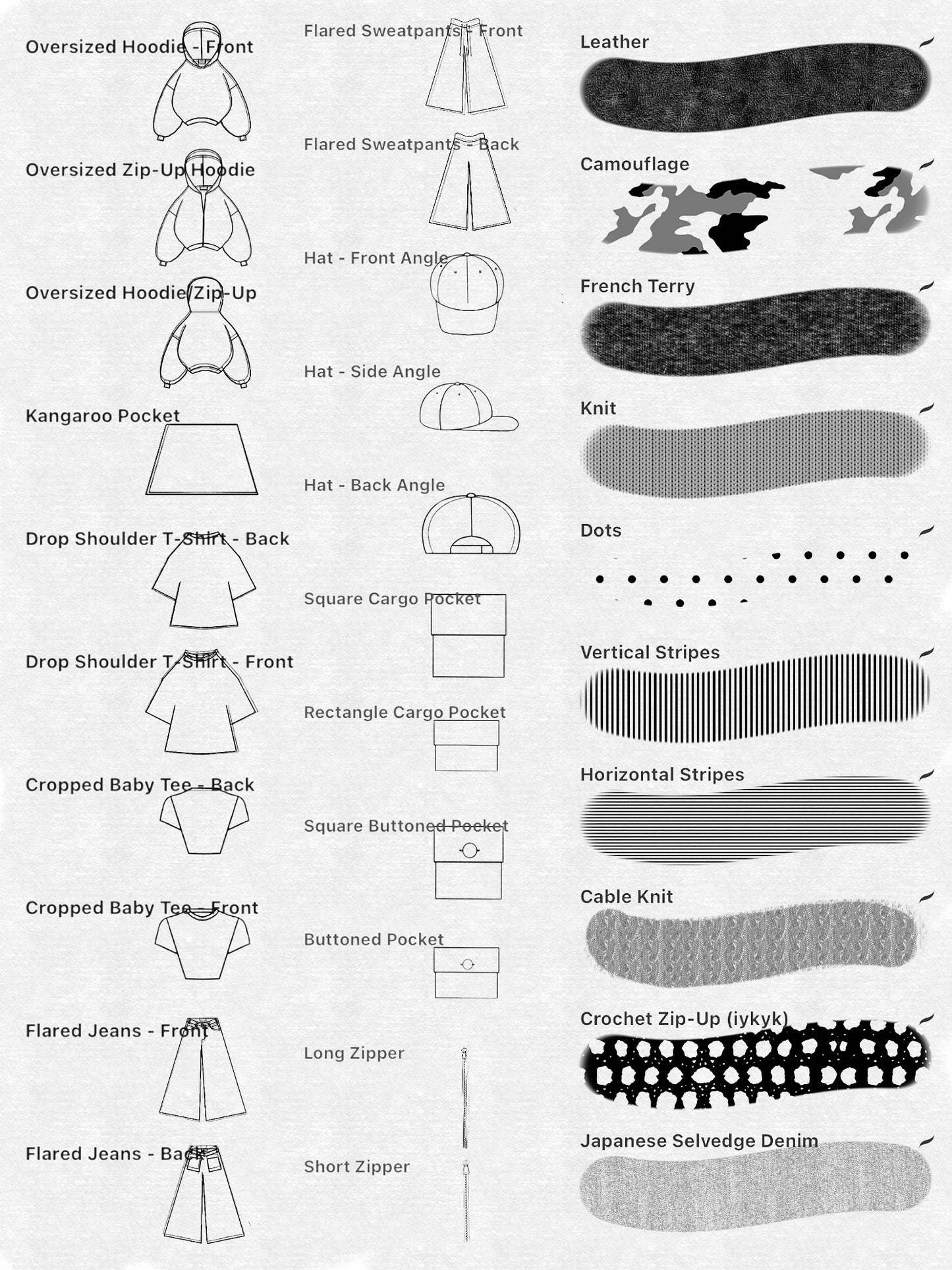 Clothing Designer Essentials Asset Pack - 52 brushes
