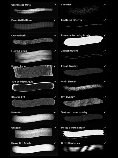 Hardcore GRIT Texture Brush Pack - 20 brushes
